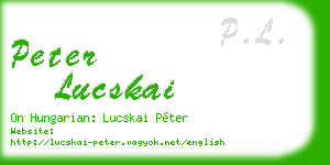 peter lucskai business card